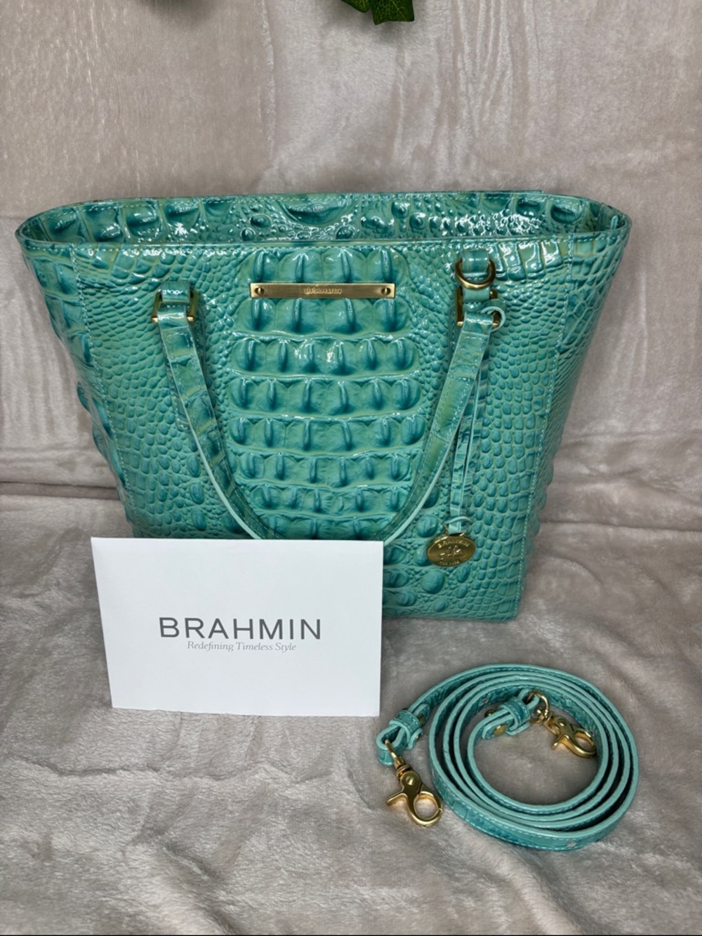 Brahmin Harrison Carryall Glass Glossy Rare Find - Picture 12 of 14